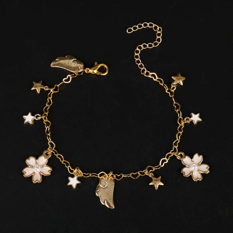 

MQCHUN Japan Anime Sailor Moon Metal Flower Wings Link Chain Bracelet Bangle Fashion Cardcaptor Sakura Cosplay Charm Bracelet