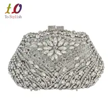 Стильная женская сумка-клатч женская диагональная Роскошная дамская сумочка для вечеринок со стразами и клатч свадебная сумочка-клатч 88229