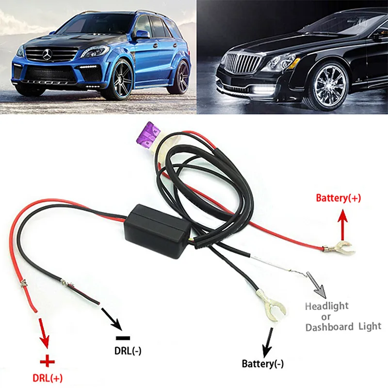 Светодиодный светильник для дневных ходовых огней DRL релейный жгут автоматическое управление переключатель включения/выключения управления Лер 12 В для автомобильных аксессуаров