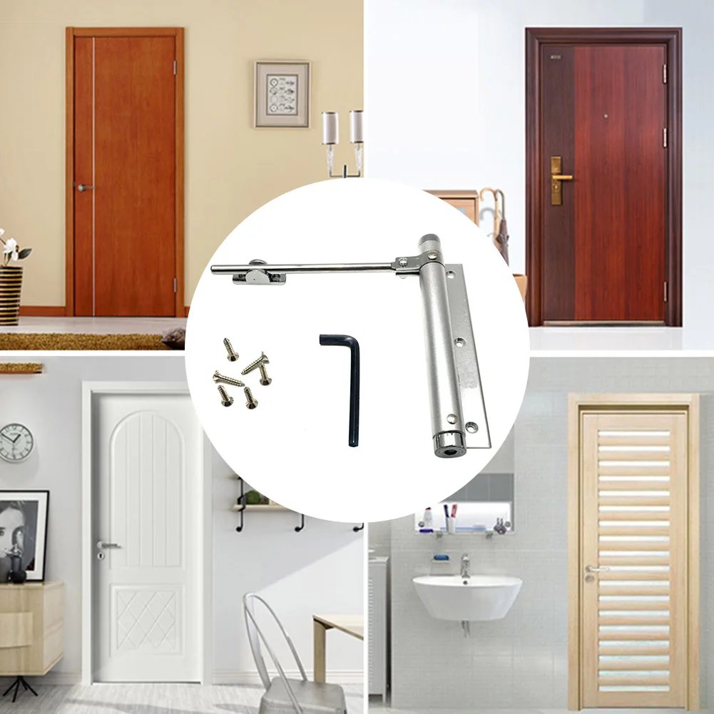

Pneumatic Type Spring Automatic Door Closer Mute Door Mounted Stops Adjustable 2019ing
