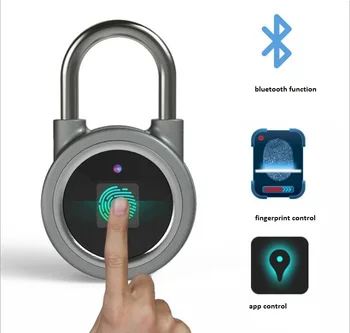 

Waterproof mini luggage door gate cupboard cabinet Intelligent Smart fingerprint padlock lock with bluetooth Smartphone App