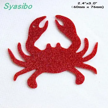 

(6pcs/lot) 76.2mm Acrylic Crab Keychain Red Glitter See Marine Animal Crab Monogram Keychain-AC1114B