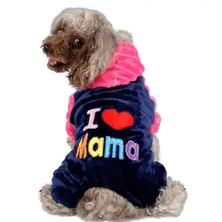 Мода I love mama зима собака одежда Костюмы для домашних питомцев, маленьких и больших Собаки куртки для чихуахуа