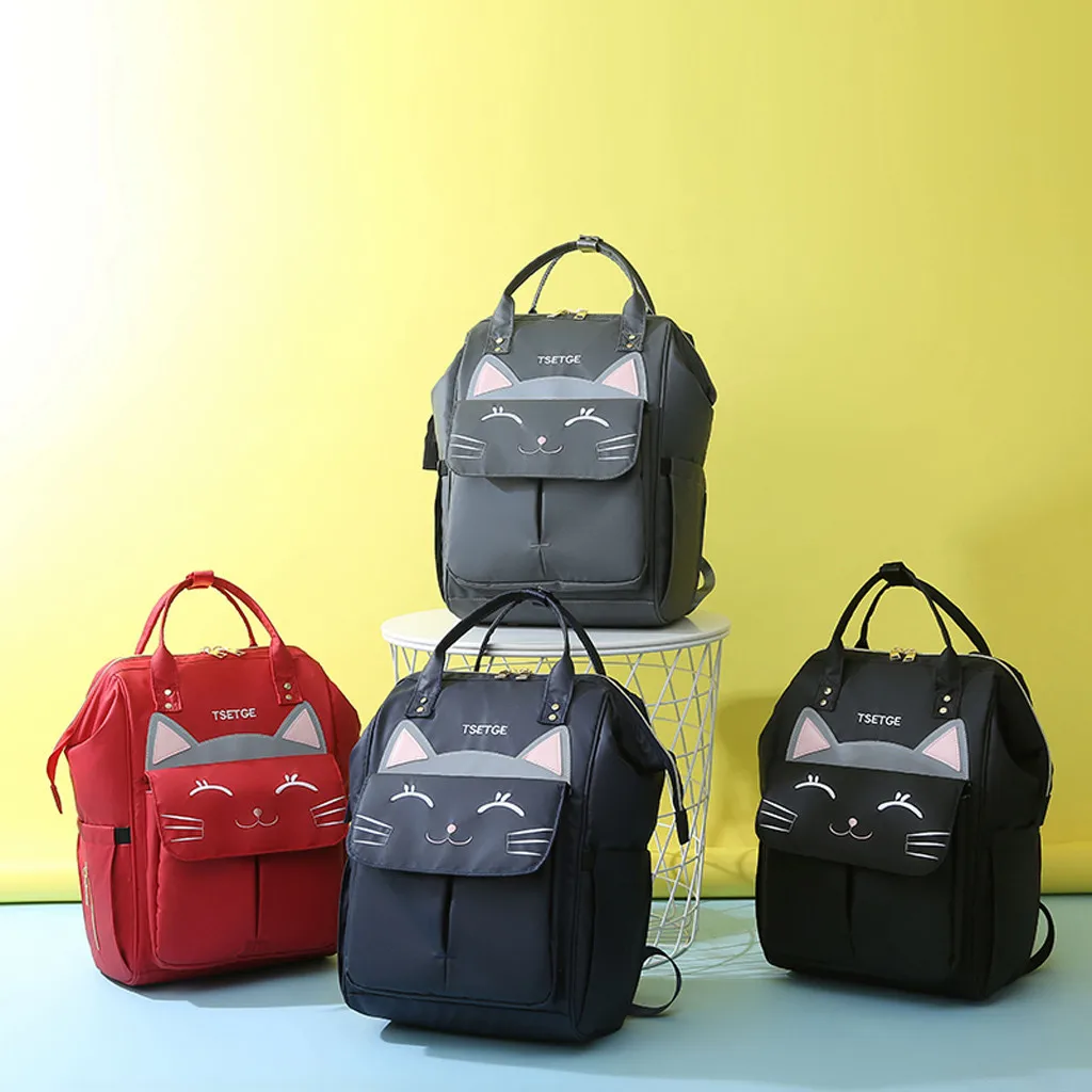 Однотонный рюкзак, школьная Дорожная сумка на двух ремнях, бутылочка для подгузников, Большая вместительная детская сумка, рюкзак для путешествий, сумка для кормления