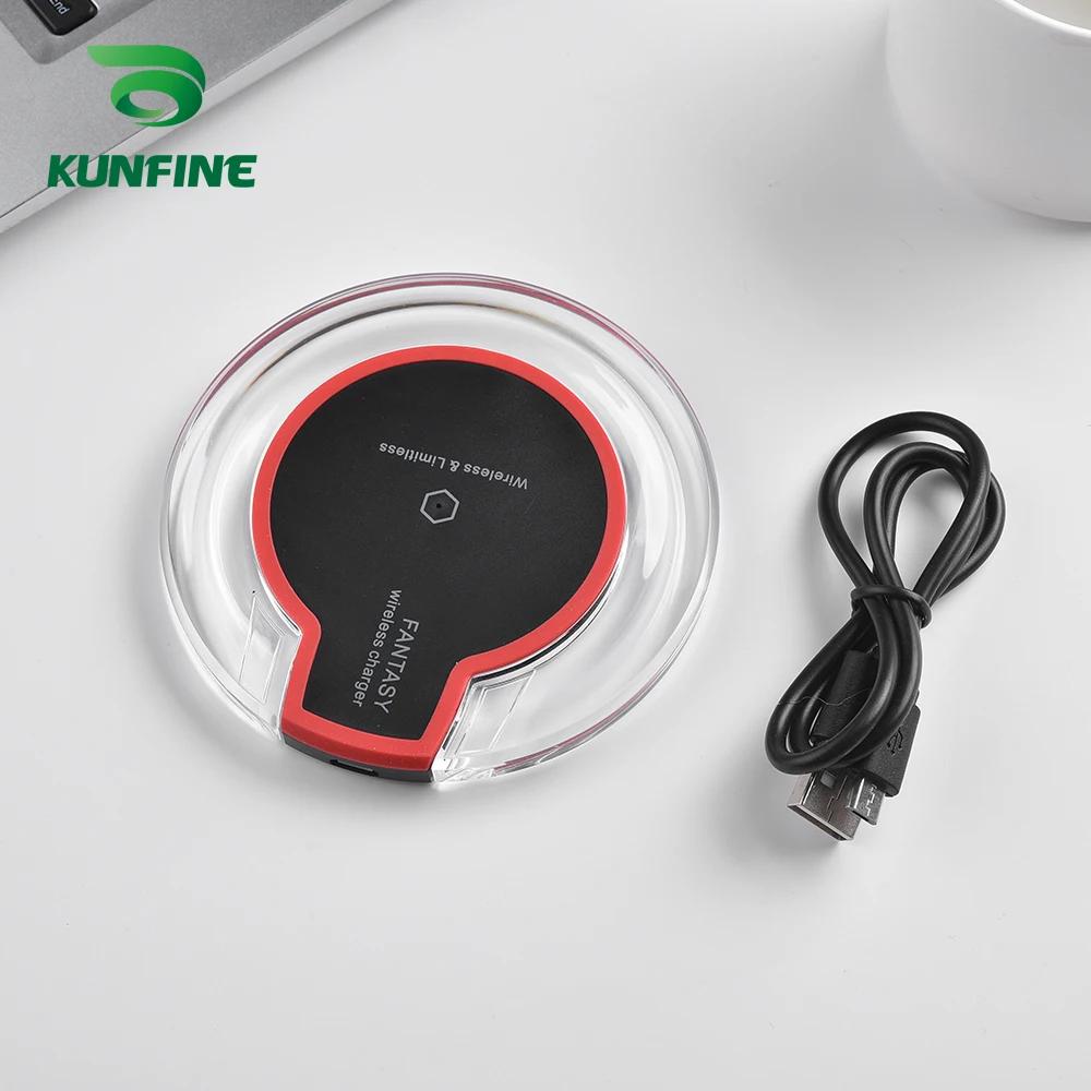 KUNFINE 10 Вт или 5 Qi Беспроводное зарядное устройство для iPhone X/8 видимая быстрая