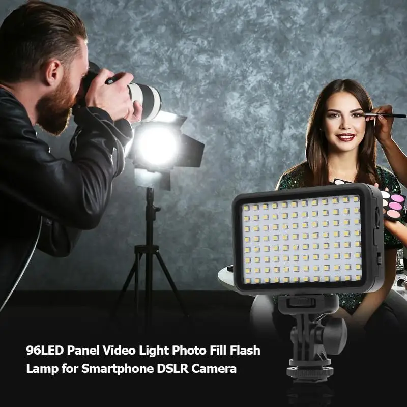 96LED панель видео свет фото заполняющая вспышка лампа для смартфона DSLR камеры