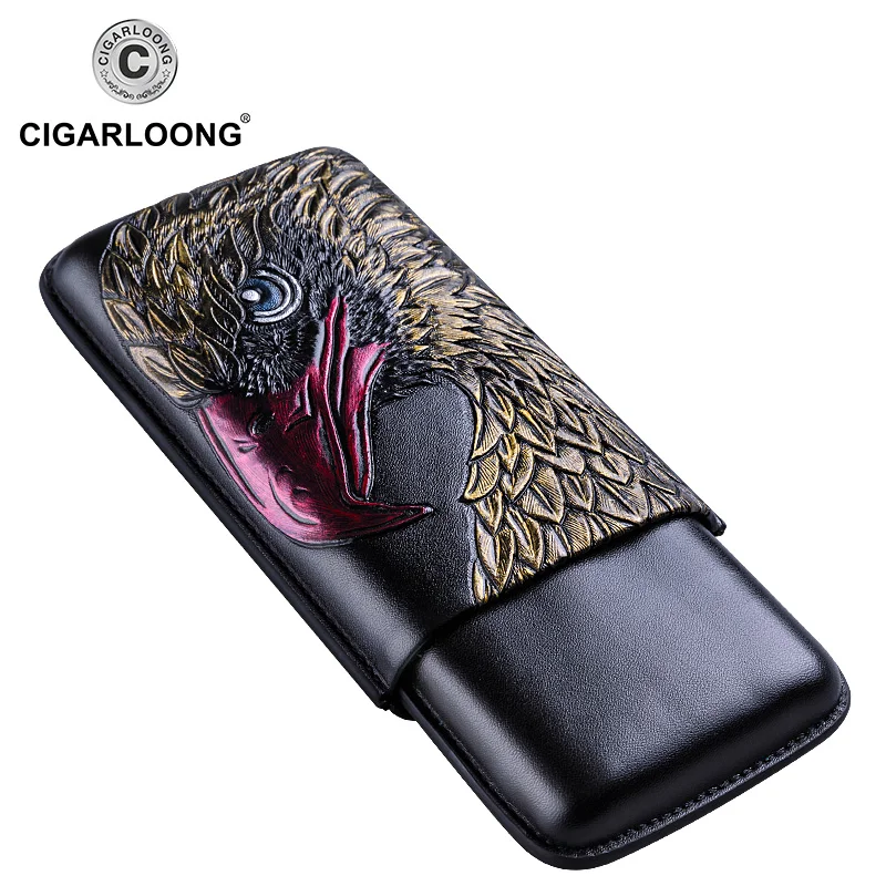 

CIGARLOONG cigar sets deer embossed three sets of protective leather case cigar moisturizing sleeve CF-0021