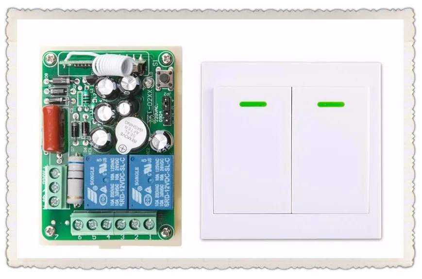 Бытовой AC 220 V 2 CH беспроводной переключатель дистанционного управления 1 приемник+ 1 передатчик беспроводной настенный переключатель