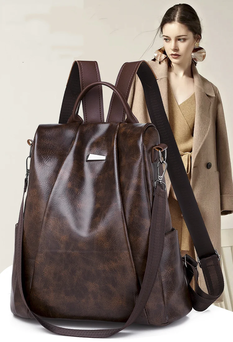 Новые модные повседневные pu женщин anti-theft рюкзак Высокое качество vintage Рюкзаки Женские большей емкости школьная сумка