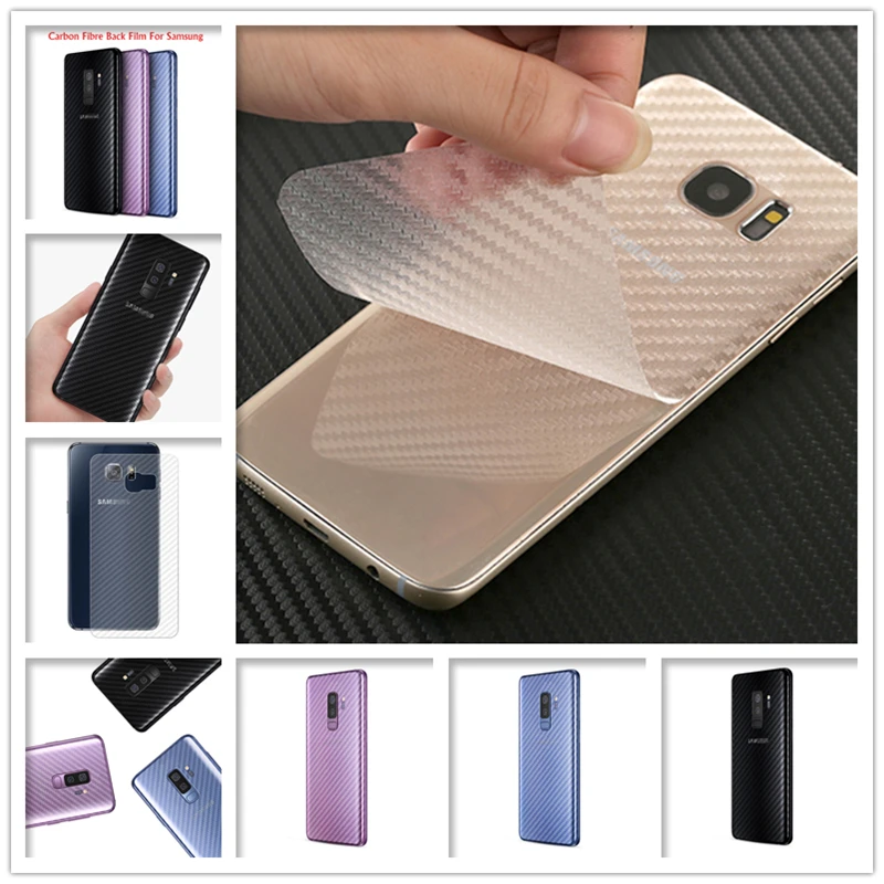 

2pcs Film Sticker Full Cover for Samsung Galaxy S7 Edge S10 S9 S8 Plus Note 9 8 Note9 A5 2017 Carbon Fiber Back Screen Protector