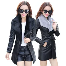 Кожаная куртка женская верхняя мода новая тонкая бархатная куртка из искусственной кожи женская искусственная синтетическая Длинная кожаная куртка