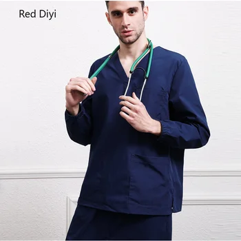 

Medical uniform clinico nurse Nursings women and men scrubs Summer short sleeve split suit Hospital doctor's overalls