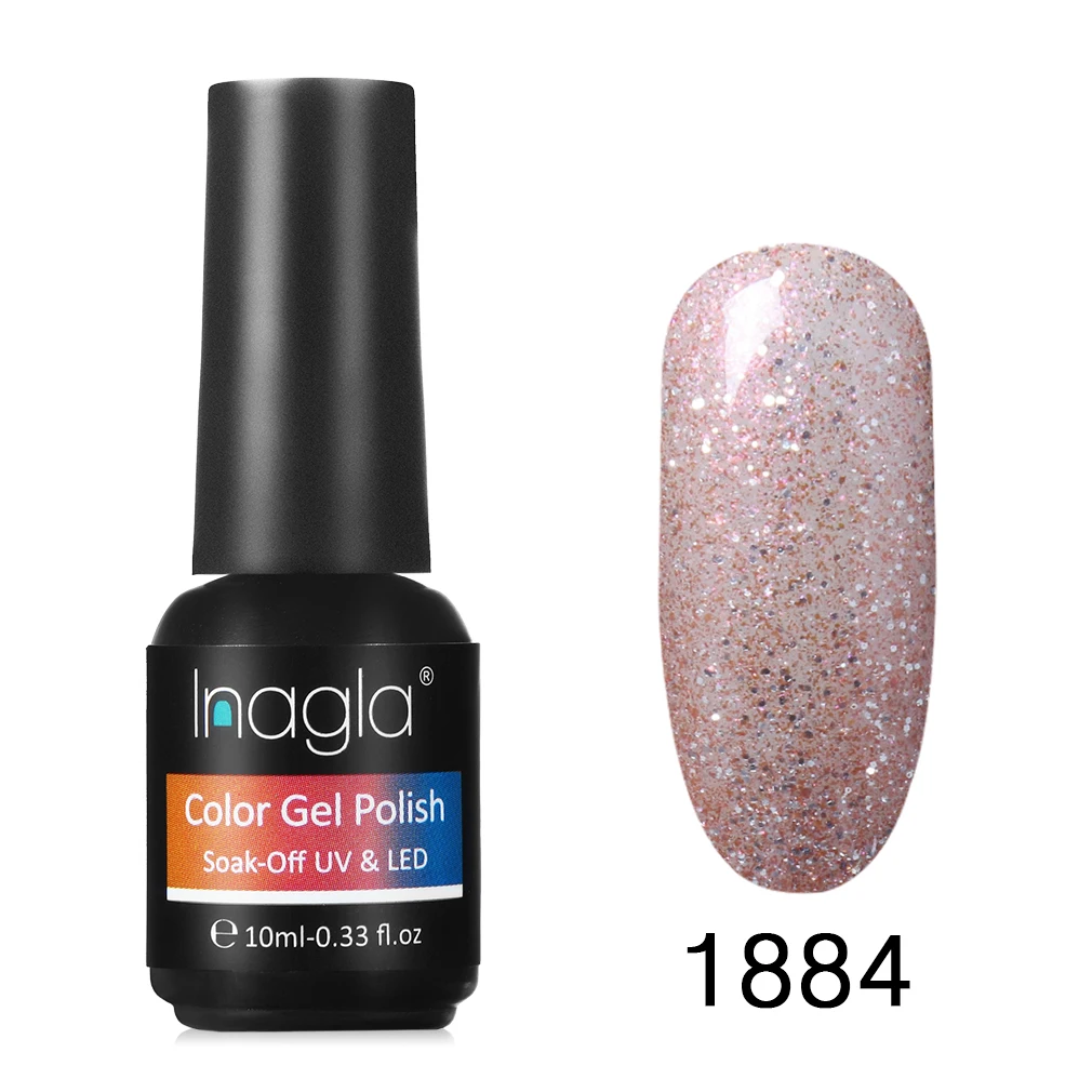 Inagla УФ-гель для ногтей цветной гель для маникюра 10 мл УФ-гель для ногтей чистый цвет стойкий светодиодный лак лампа гель лак - Цвет: 1884