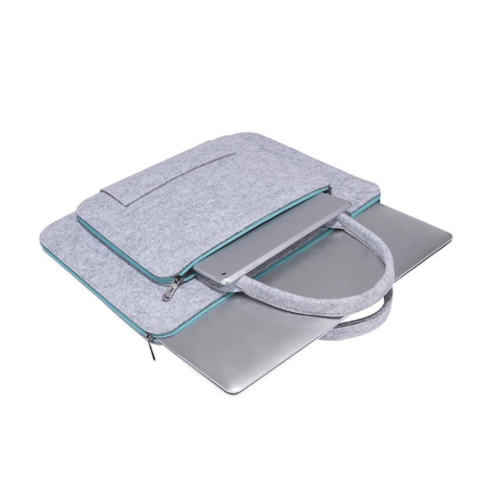 Grey Simple Style Felt Laptop Bag Notebook Case Briefcase Handlebag for Macbook Air Pro Tablet Grey Simple Style Felt Laptop Bag Notebook Case Briefcase Handlebag for Macbook Air Pro Tablet