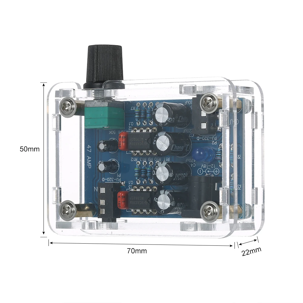 47 Amp NE5532 Hi-Fi наушники DIY усилитель комплект с прозрачным корпусом DC9V-18V с хорошим качеством звука