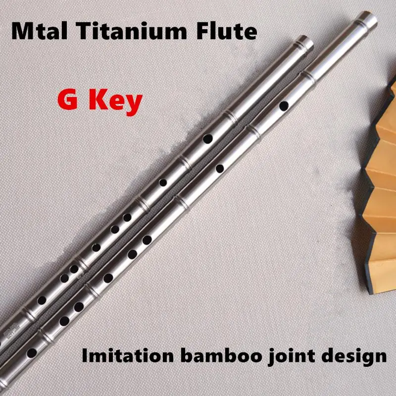 

Titanium Metal Flute G Key Imitation Bamboo Joint Metal Flauta Profissional Music Instrument Self-defense Weapon Metal flutes