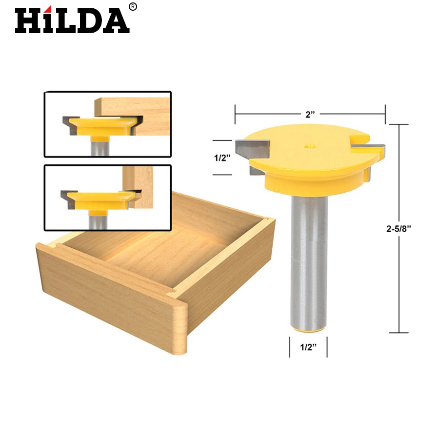 

HILDA 1PC 1/2'' Shank Straight Rail & Stile Router Bit Woodworking Chisel Cutter Tools