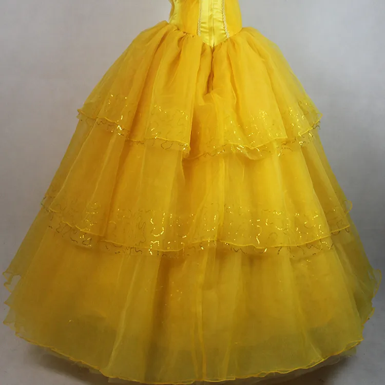 2017 Новый фильм Красота и с рисунком из мультфильма Красавица Чудовище Belle желтое