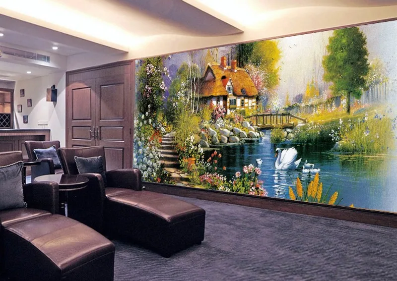 

For kids Best quality!fairy tale house in the frost design 3d wallpaper no smell 3d papel de parede 3d living wall paer mural