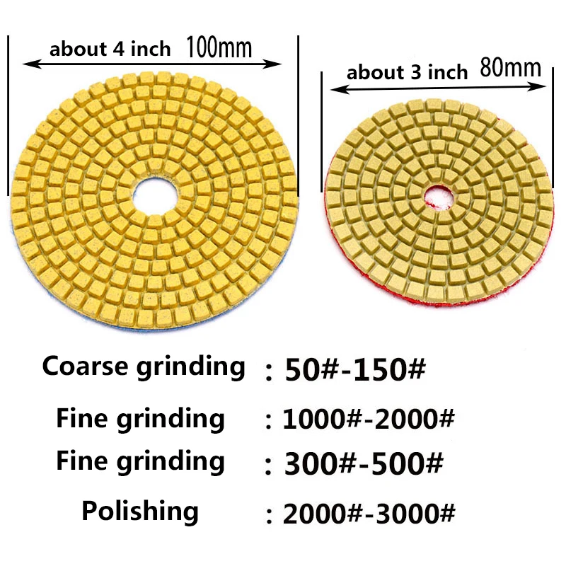 5pcs/set 3/4 inch Diamond Wet Dry Polishing Pads 80/100mm Sanding Disc Polishing Marble Granite Polisher Diamond Tool 5pcs/set 3/4 inch Diamond Wet Dry Polishing Pads 80/100mm Sanding Disc Polishing Marble Granite Polisher Diamond Tool