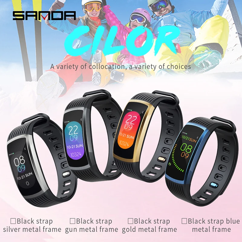 SANDA A18 Outdoor Sports Watches Men/Women/Couple Digital Watch Heart Rate Monitor Smart Reminder Exercise Fitness Wristwatch