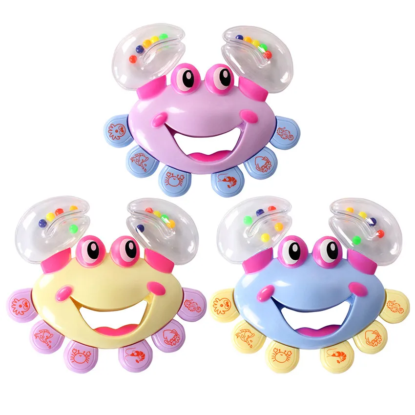 

Hot Sale Hand Shake Bell Ring Rattles Toys Baby Educational Toys Rattle Cute Crab Baby Toys Hand Rattle Toys For Kids