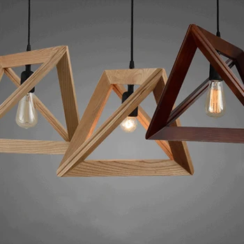 

Pendant Light Creative Decoration Triangle Pendant Wooden Lights Lighting Suspension Adjustable Pendant Light Home Dropshipping