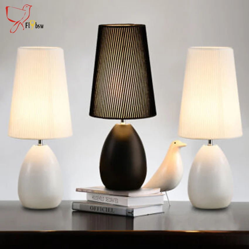 

Modern Table Lamps,nordic cloth lampshade metal base Reading Study desk lamps Bedroom Bedside Lights Home deco Lighting fixture