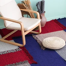 Хлопок, вязаный однотонный ковер для гостиной и простой современный чайный коврик татами, прикроватный ковер, можно стирать машиной