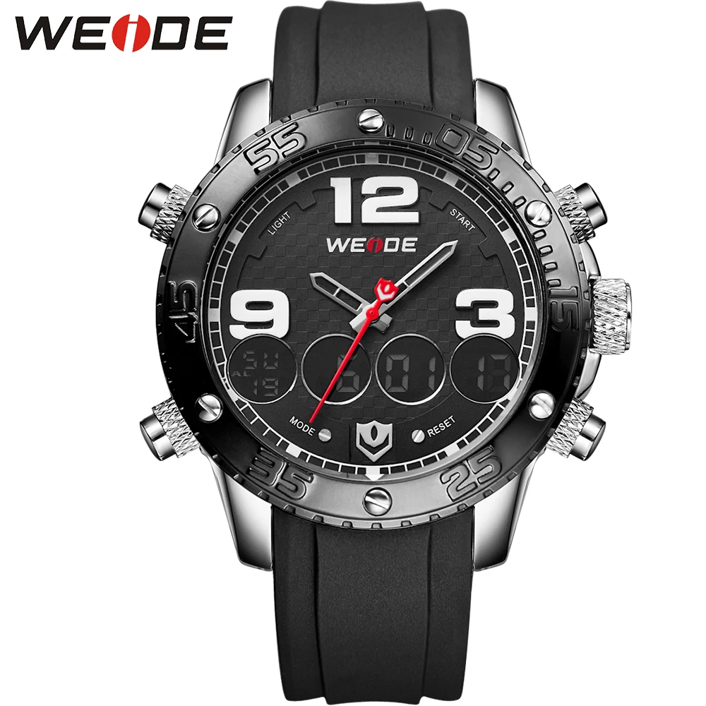 

New Arrival WEIDE Famous Brand Watch Round Luminous Display Luxury Pu Strap Waterproof Analog-Digital Watches Elegant Gift Hot