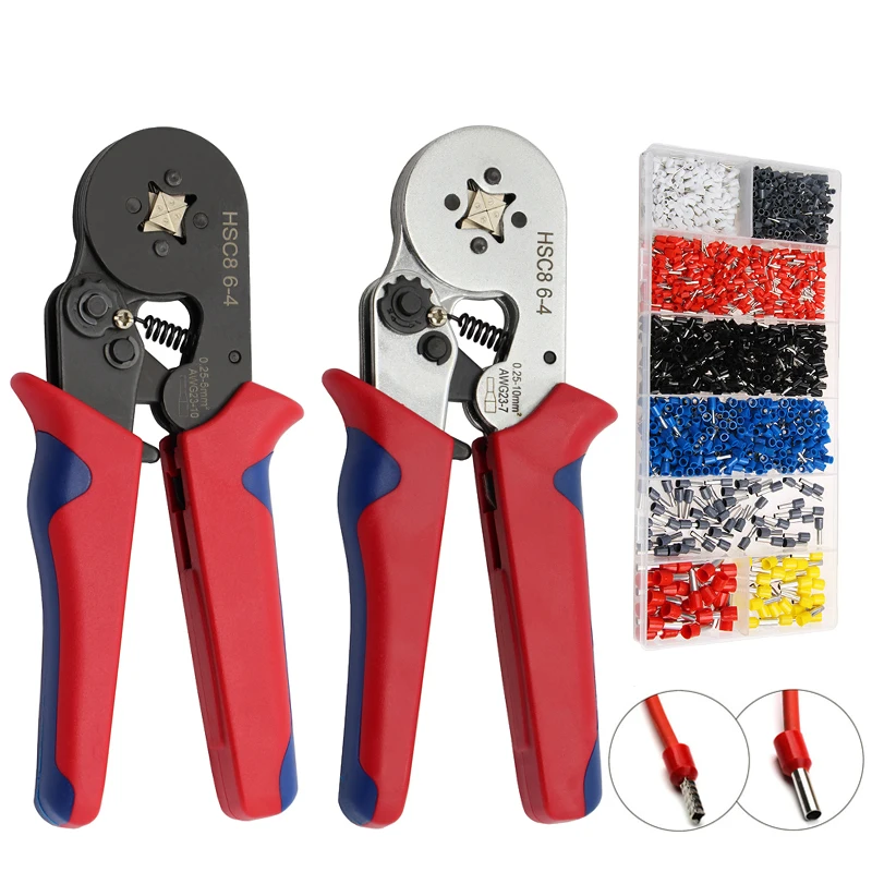 Yalku 0.25-10mm2 Crimping Pliers Set Crimper Connectors With 1200 Wire Terminal Crimping Tools Pliers Hand Tool