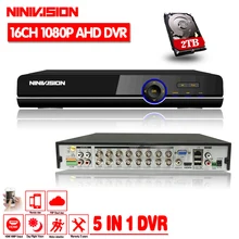 NINIVISION 16CH 1080P HDMI H.264 Standard HD AHD Video Recorder Audio RS485 PTZ CCTV DVR 16 Channel For Analog AHD IP Camera