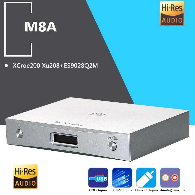 

NEW SMSL M8A DAC DSD512/768kHz MINI HIFI Audio Decoder Amplifier USB Receive XCroe200 Xu208+ES9028Q2M Coaxial/XMOS Asynchronous