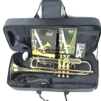 

Professional heavy duty soprano Bb Trumpet gold lacquer w/case by Easter music
