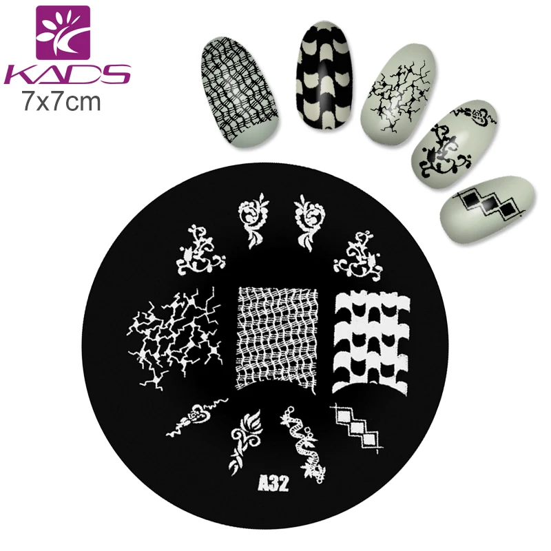 KADS A32 Nail Stamping Template Charm Designs Nail Art Polish Plate DIY