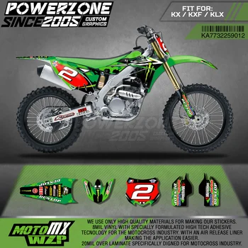 

PowerZone Custom Team Graphics Backgrounds Decals 3M Stickers Kit For Kawasaki KX250F 2013-2016 012