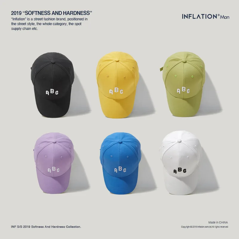

INFLATION 2019 New Arrivals Letter Embroidery Adjustable Solid Color Baseball Cap Unisex Couple Cap Fashion Casual Hat 155CI2019