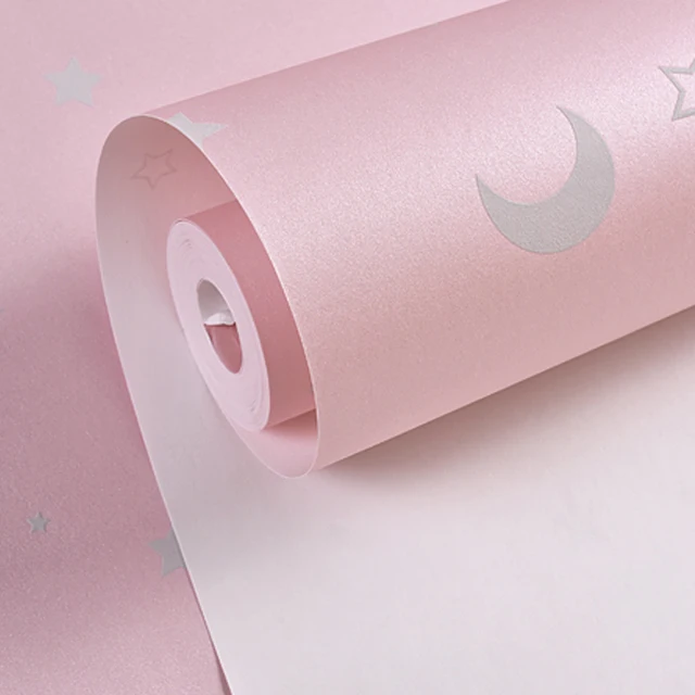 Glow Effect Night Sky Design Star And Moon Luminous Wallpaper Kids