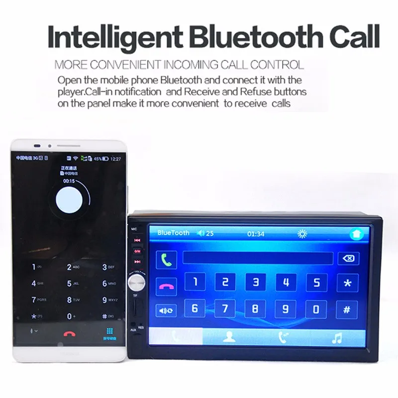 Bluetooth 7 дюймов 2 Дин MP5 MP4 плеер Сенсорный экран автомобиля радио плеер HD Bluetooth стерео радио FM/MP5/USB/AUX