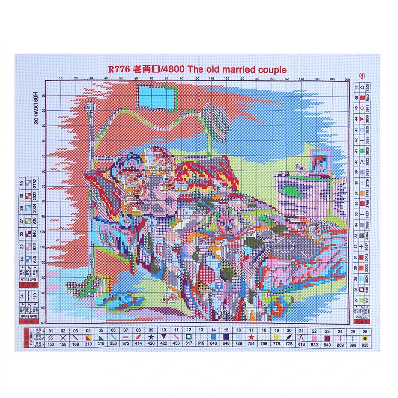 Старая пара любовь вышивка крестом картины Счетный набор вышивки крестом с написанным Рисунком Холст Картина Вышивка дома
