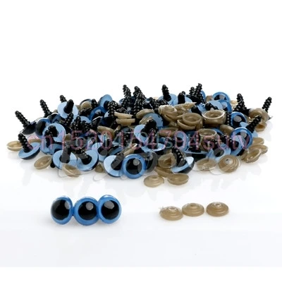 Горячие 100 шт 12 мм пластиковые защитные глаза для плюшевого мишки куклы животных куклы ремесло# H055 - Цвет: Синий