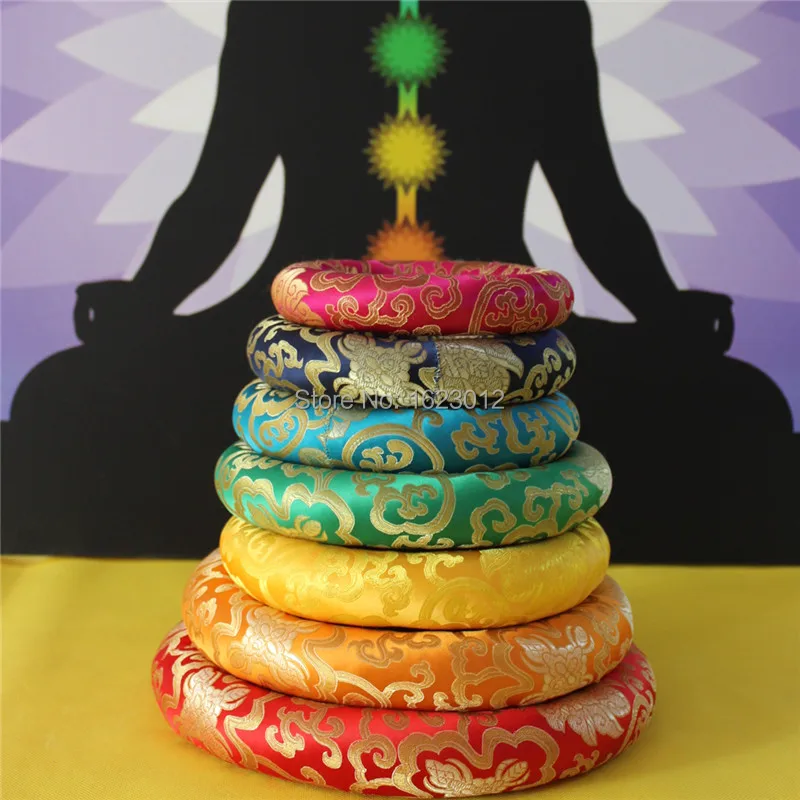 

One set Chakras color Different size O-ring for Crystal Singing bowls from small to big 7pcs
