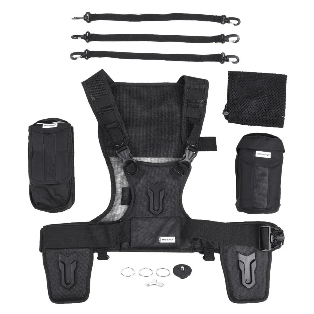  Micnova MQ-MSP07 Carrier III Triple Camera Carrier Photographer Vest with Triple Side Holster Strap