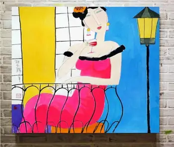 

Chinese girl Abstract hand painted oil paintingfor living room wall art a14