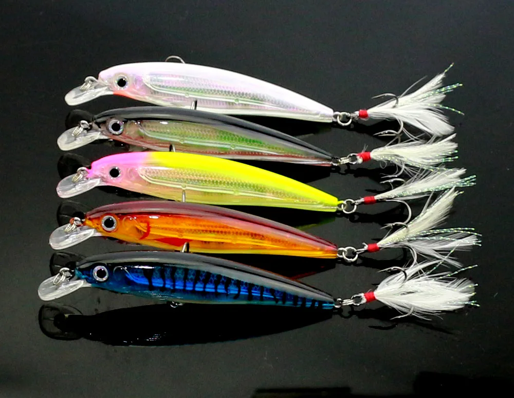5pcs Fishing Lures Deep swim 11cm 14g High Quality Minnow Lure Floating