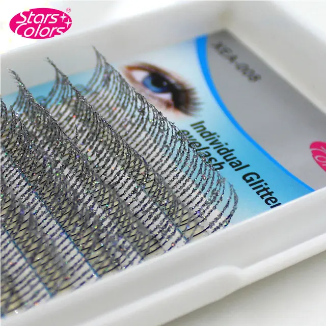 High Quality 0.15mm 3D Individual Silver Glitter Eyelash Extension