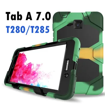 

For Samsung Galaxy Tab A 7.0 SM-T280 SM-T285 Shockproof Armor Hybrid Kickstand Case Cover W/ Bulit-in Front Protective Film