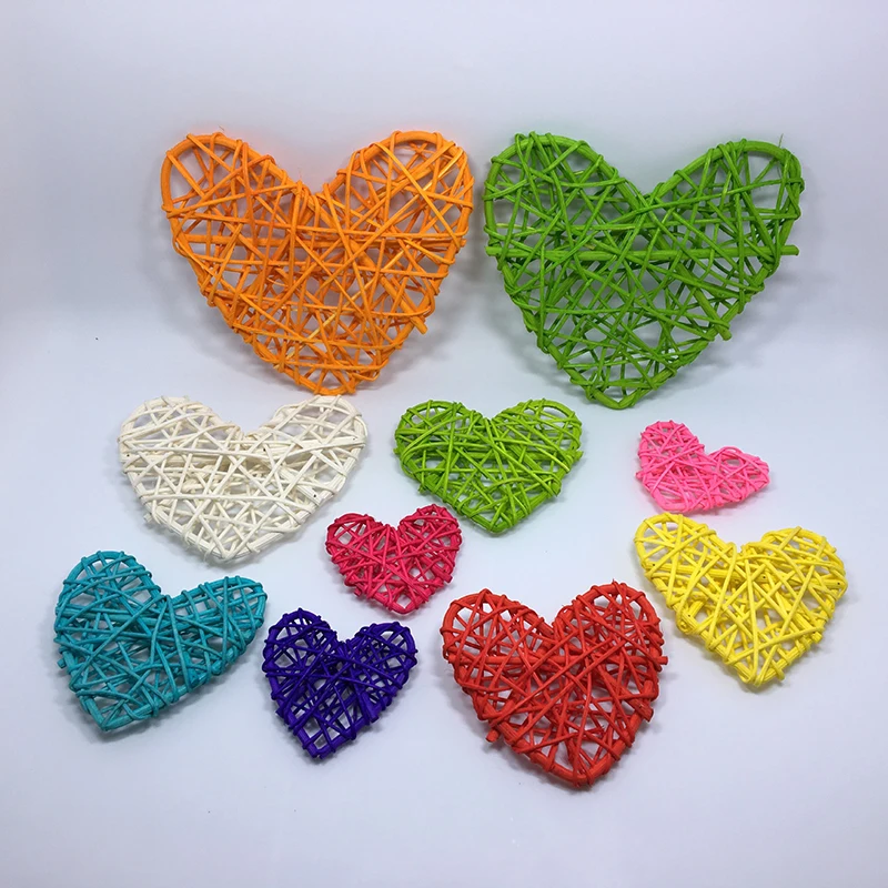 

10PCS 7CM Heart Star Rattan Ball Colorful Sepak Takraw For Christmas Birthday Party Home Wedding Party Decoration Rattan Ball