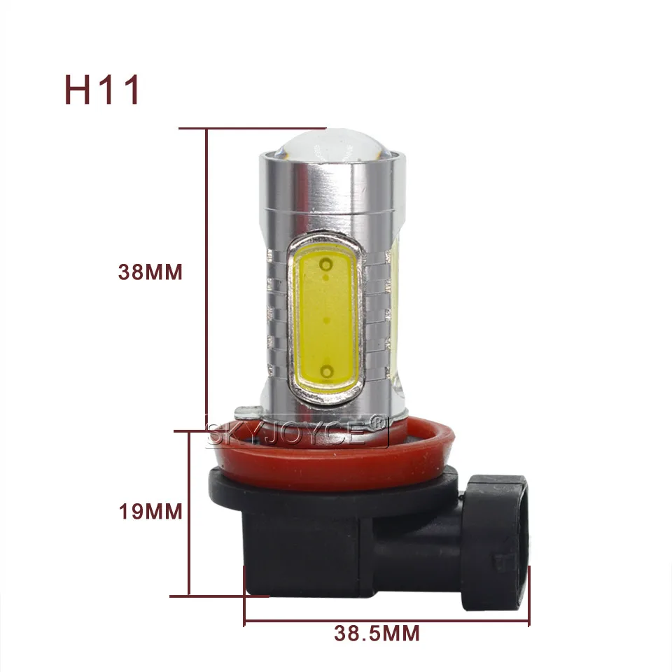 1PC 7.5W 12V h8 led fog lamp xenon hid white h8 h11 COB R5 chip car driving styling accessories yellow 3000K h8 brighter halogen (1)