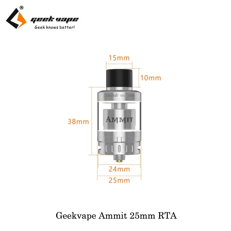 Оригинальный атомайзер GEEKVAPE AMMIT 25 RTA емкость 2 мл/5 мл Улучшенная система 3D